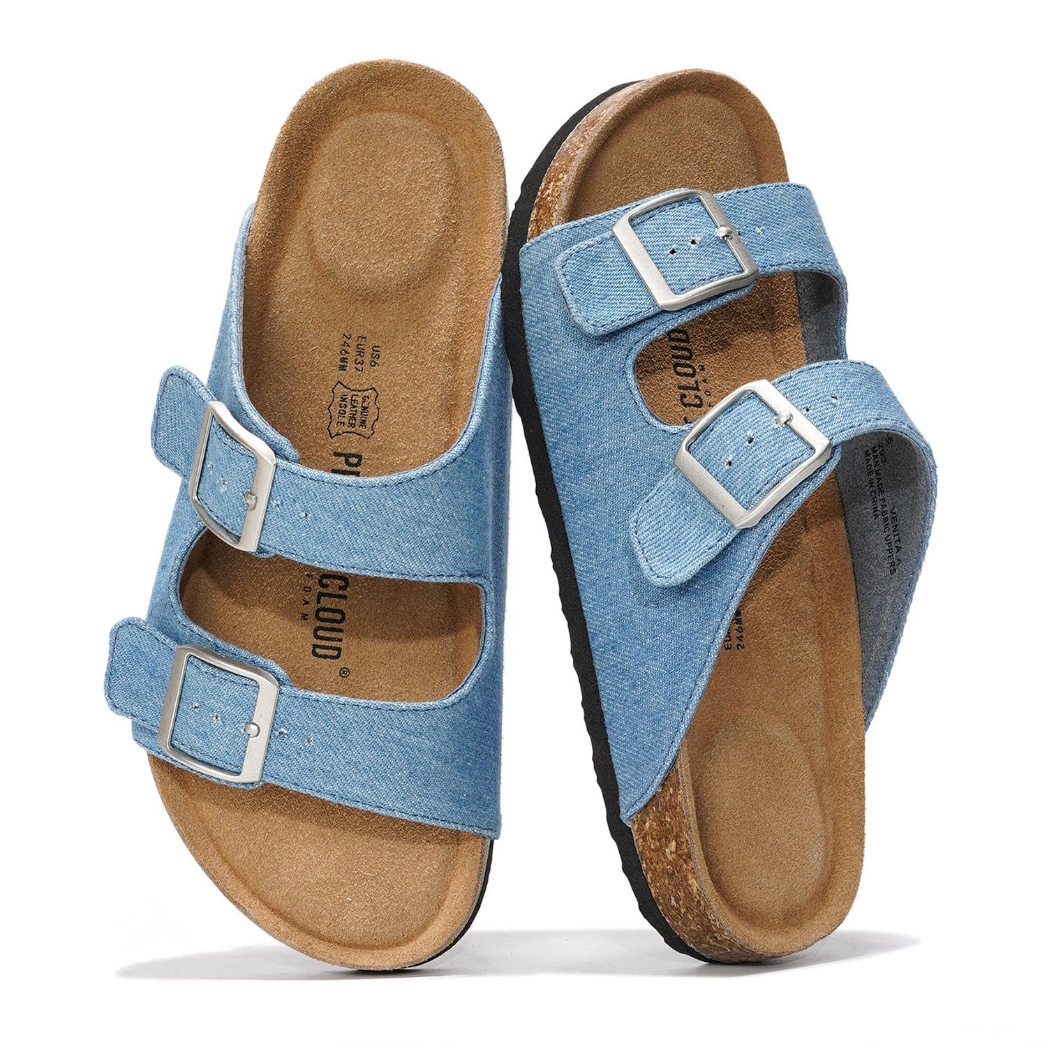 Venita | Sandalias de Cuero Genuino 100% | Memory Foam | Ligeras | Antideslizantes
