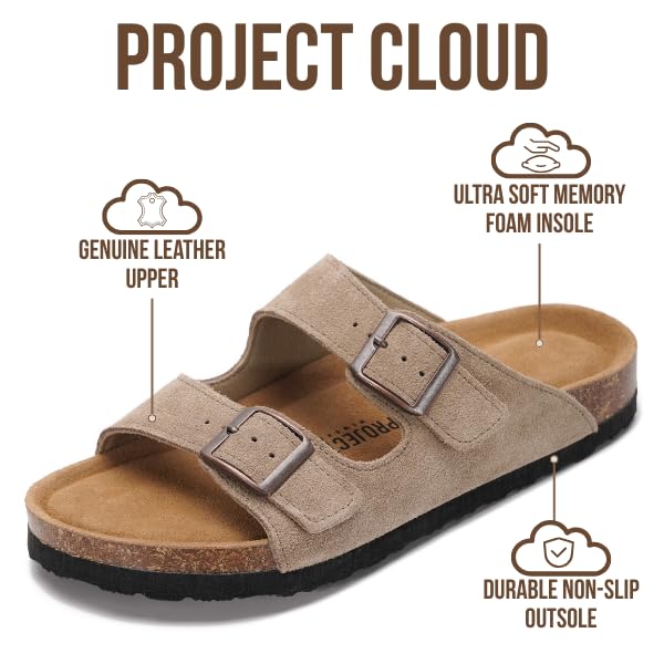 Venita | Sandalias de Cuero Genuino 100% | Memory Foam | Ligeras | Antideslizantes