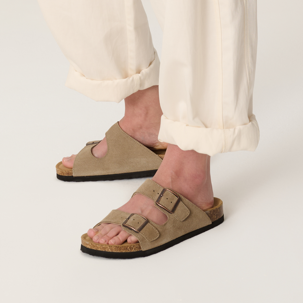 Venita | Sandalias de Cuero Genuino 100% | Memory Foam | Ligeras | Antideslizantes