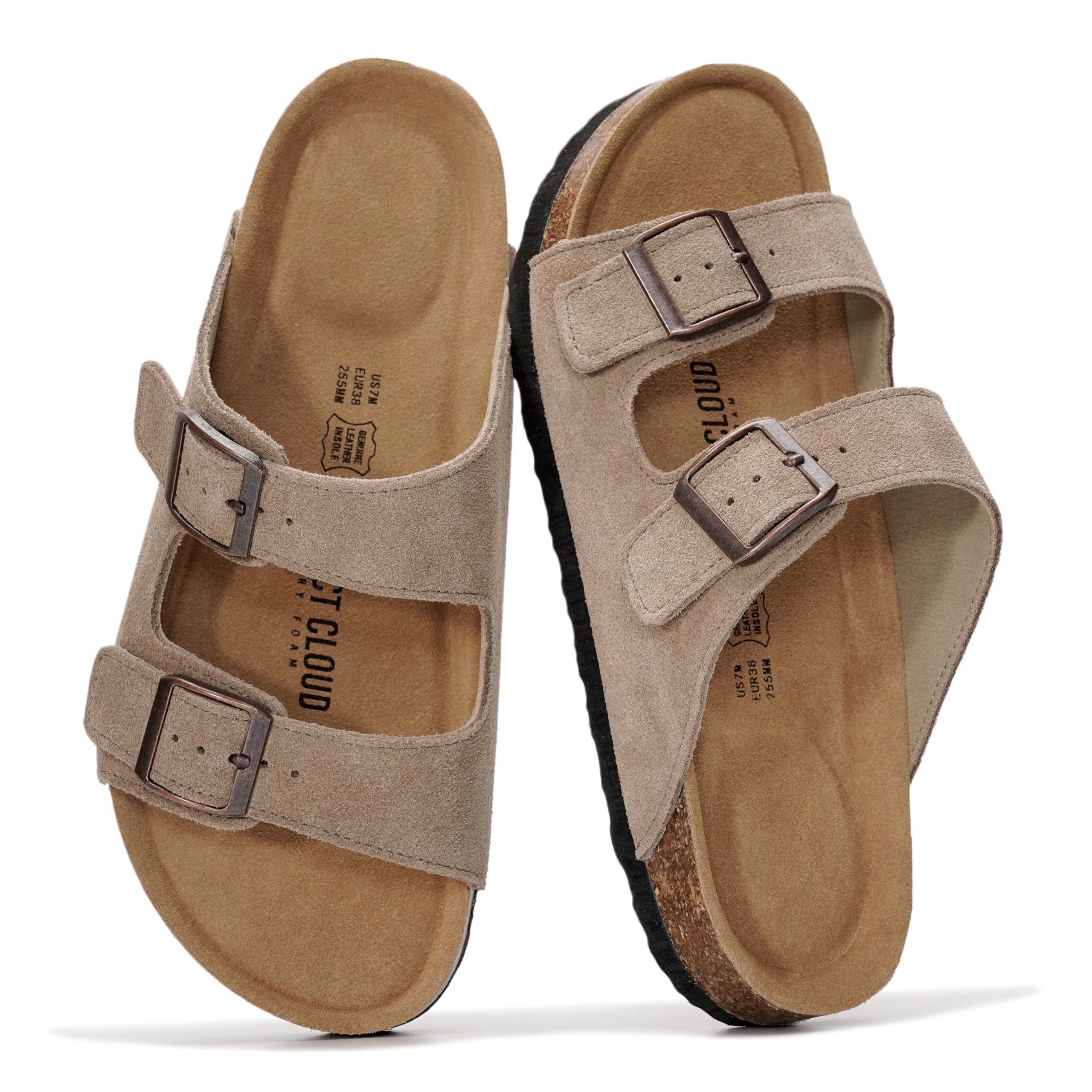 Venita | Sandalias de Cuero Genuino 100% | Memory Foam | Ligeras | Antideslizantes