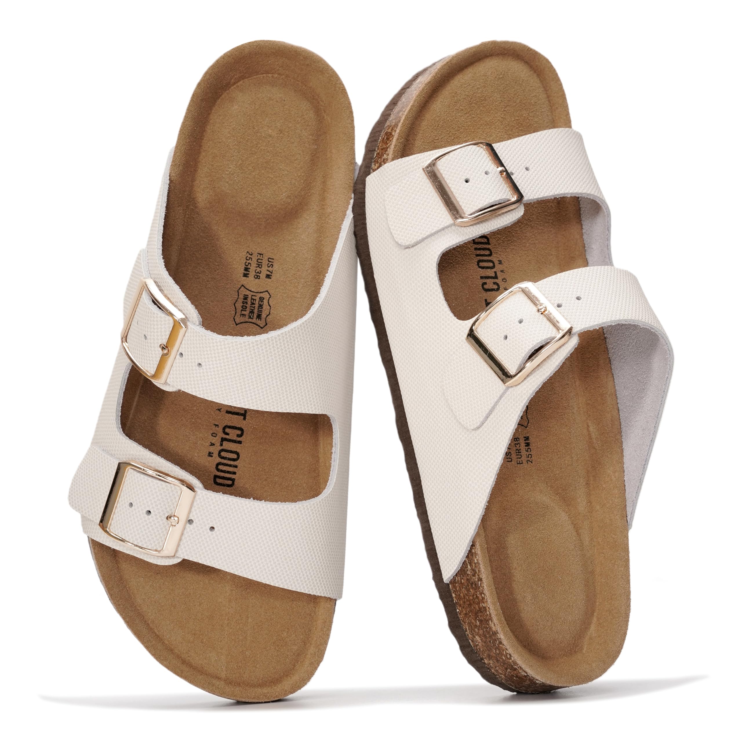Venita | Sandalias de Cuero Genuino 100% | Memory Foam | Ligeras | Antideslizantes