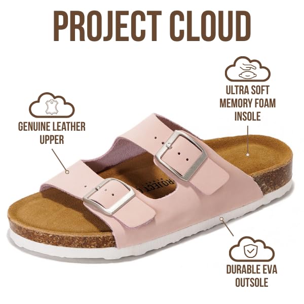 Venita | Sandalias de Cuero Genuino 100% | Memory Foam | Ligeras | Antideslizantes