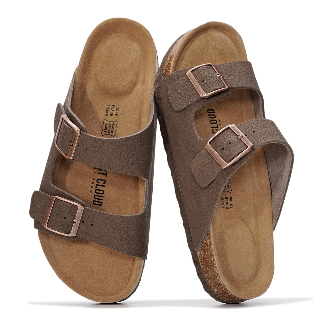 Venita | Sandalias de Cuero Genuino 100% | Memory Foam | Ligeras | Antideslizantes