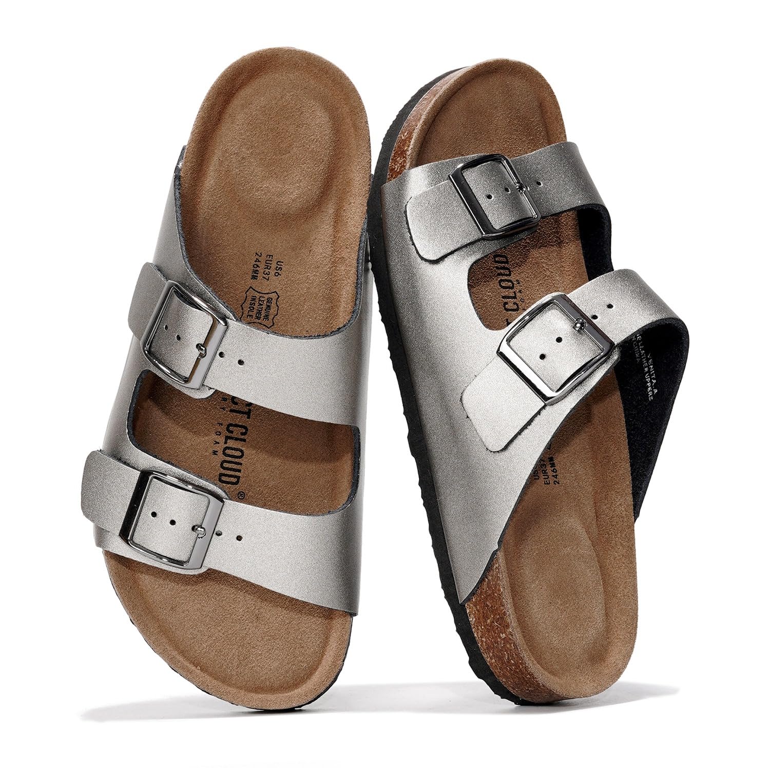 Venita | Sandalias de Cuero Genuino 100% | Memory Foam | Ligeras | Antideslizantes