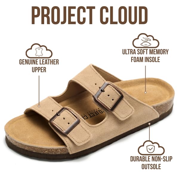 Venita | Sandalias de Cuero Genuino 100% | Memory Foam | Ligeras | Antideslizantes