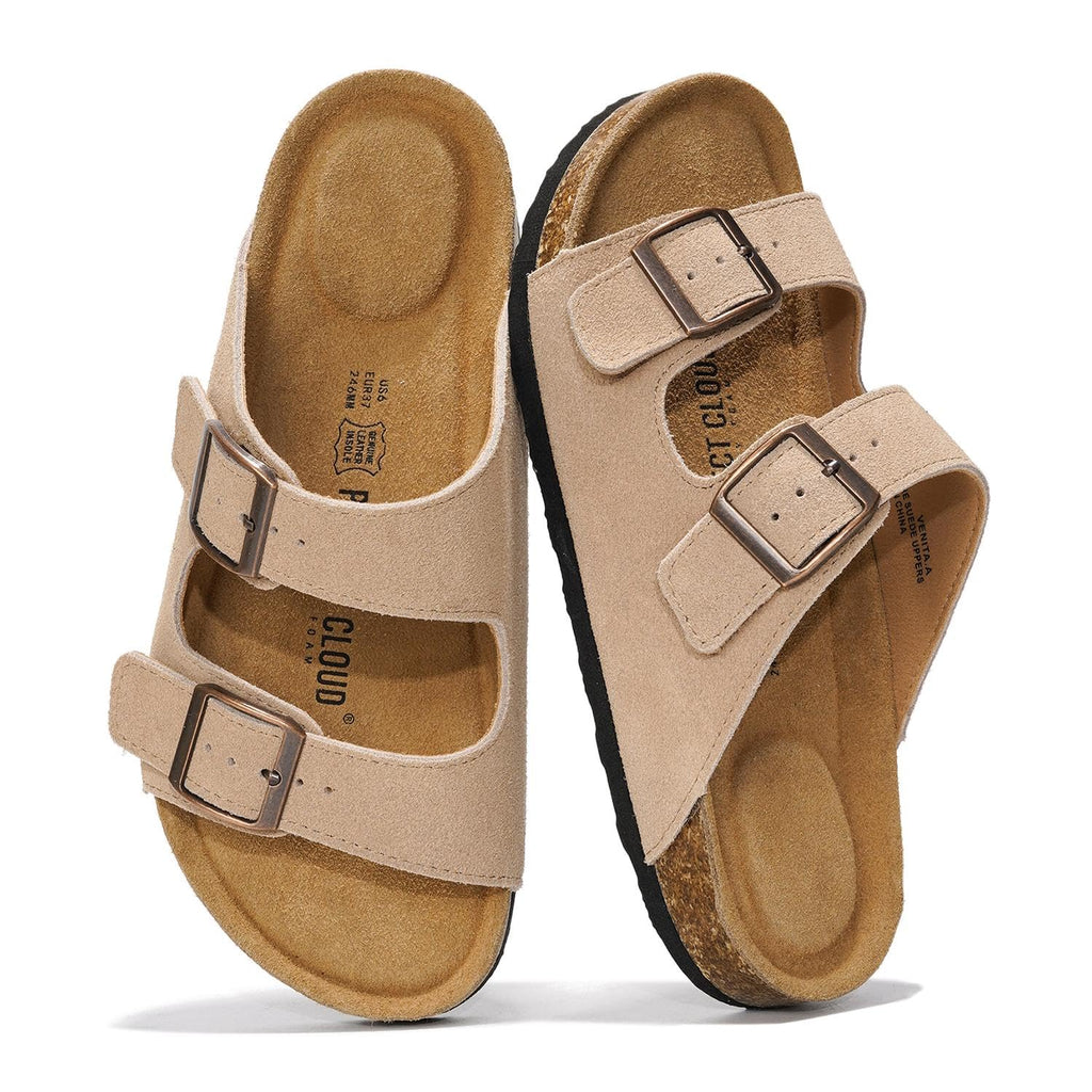 Venita | Sandalias de Cuero Genuino 100% | Memory Foam | Ligeras | Antideslizantes