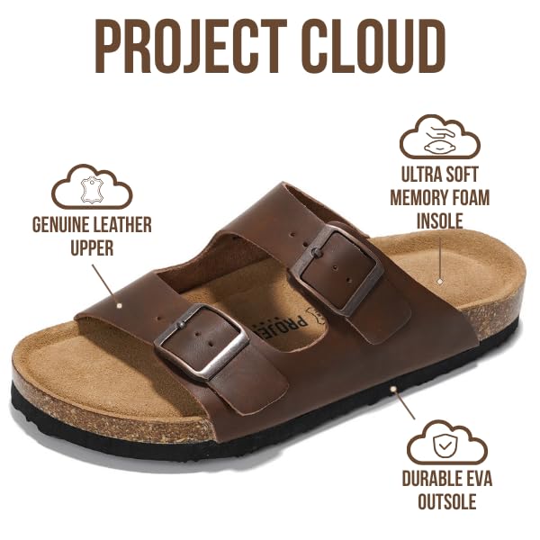 Venita | Sandalias de Cuero Genuino 100% | Memory Foam | Ligeras | Antideslizantes