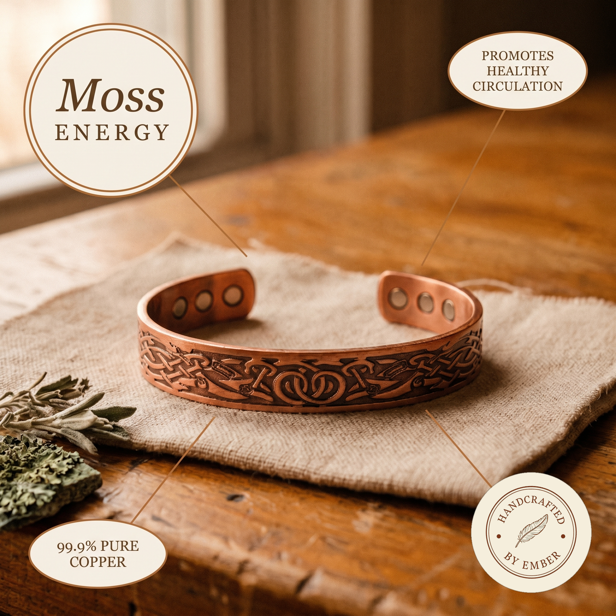 Pulsera de Cobre Ember's Moss