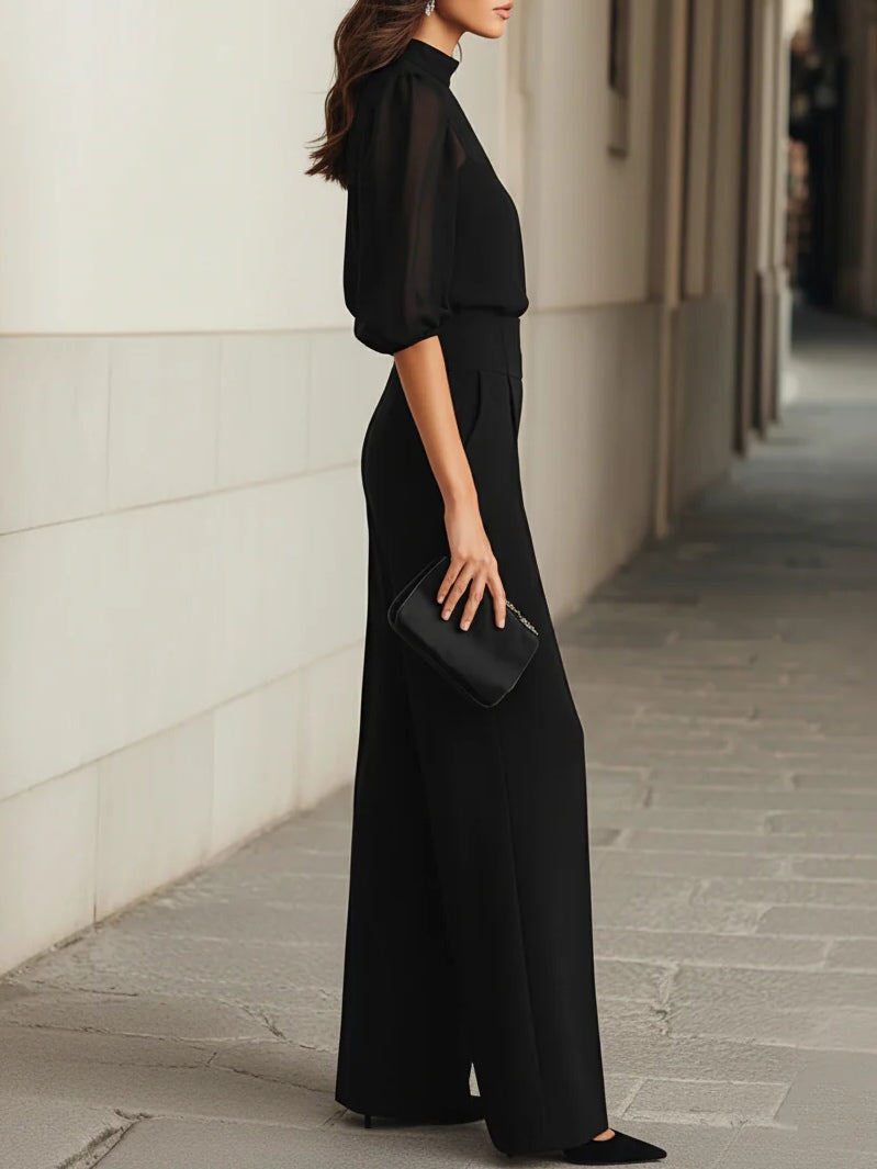 Emma | Conjunto de traje de tres piezas negro con estilo