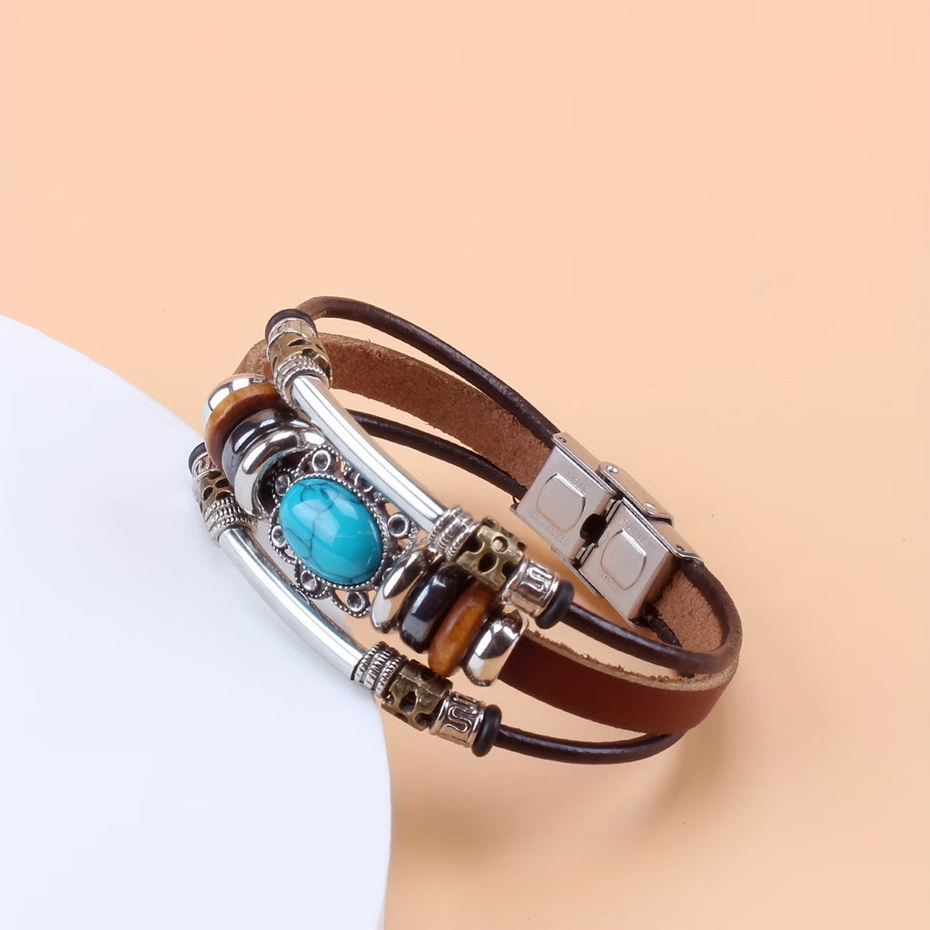 Pulsera Vintage de Turquesa con Hebilla