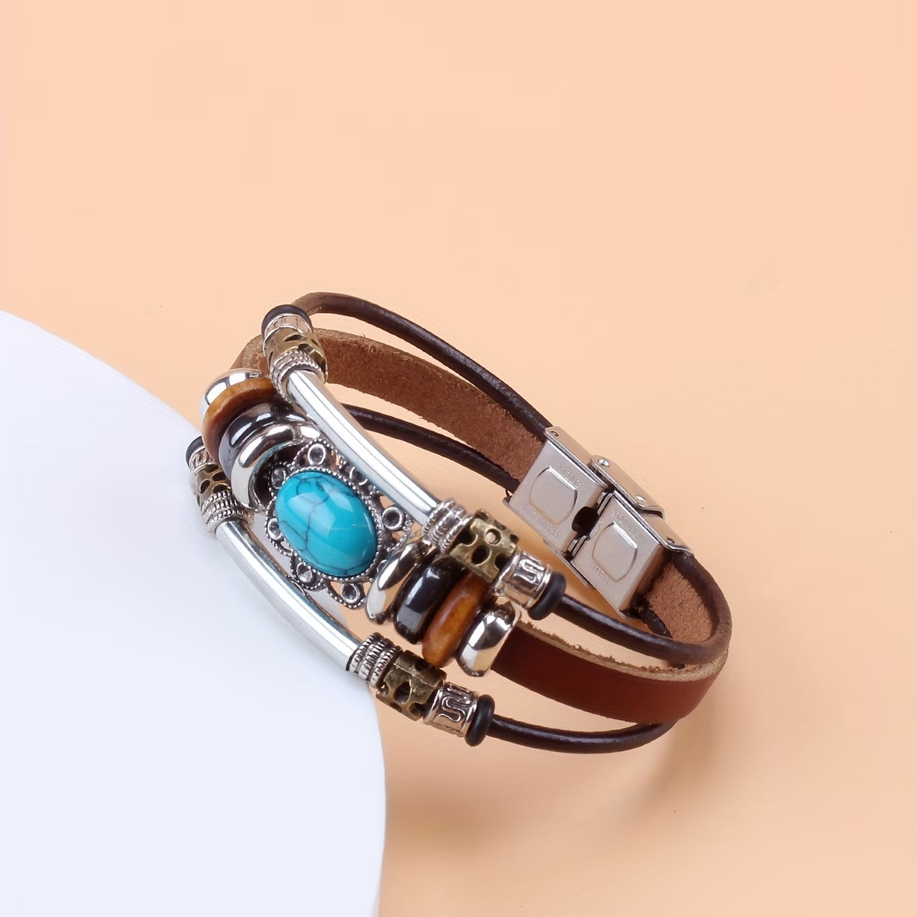 Pulsera Vintage de Turquesa con Hebilla