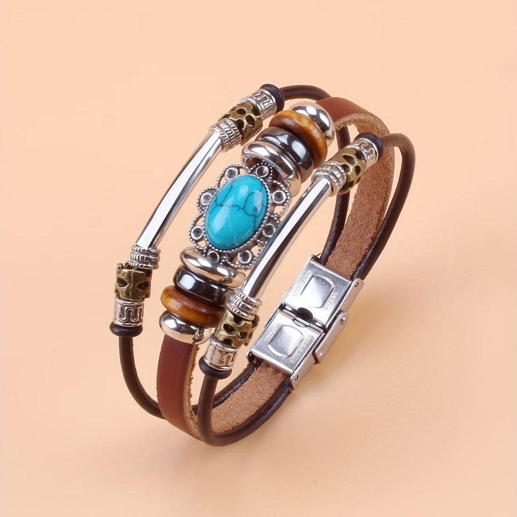 Pulsera Vintage de Turquesa con Hebilla