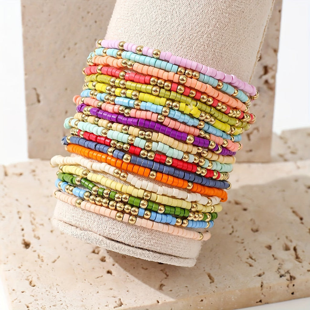 Set de Pulseras Boho de Cuentas de Colores
