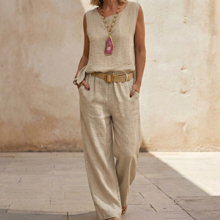 Paloma | Conjunto Boho de Top Sin Mangas y Pantalón Corto
