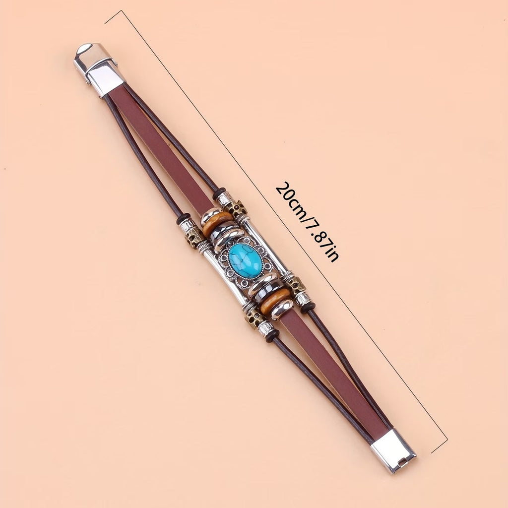 Pulsera Vintage de Turquesa con Hebilla