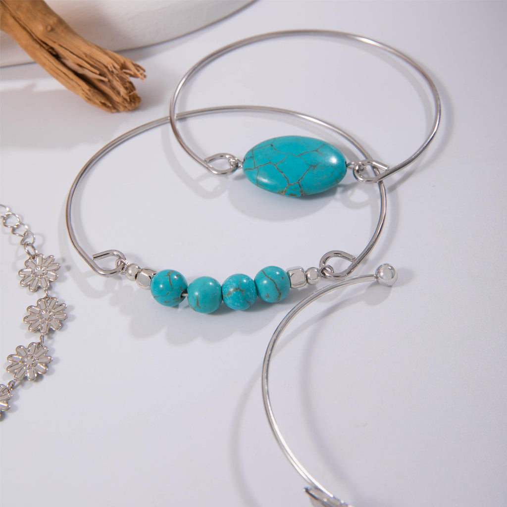 Set de Joyería Retro con Incrustación de Malaquita Verde