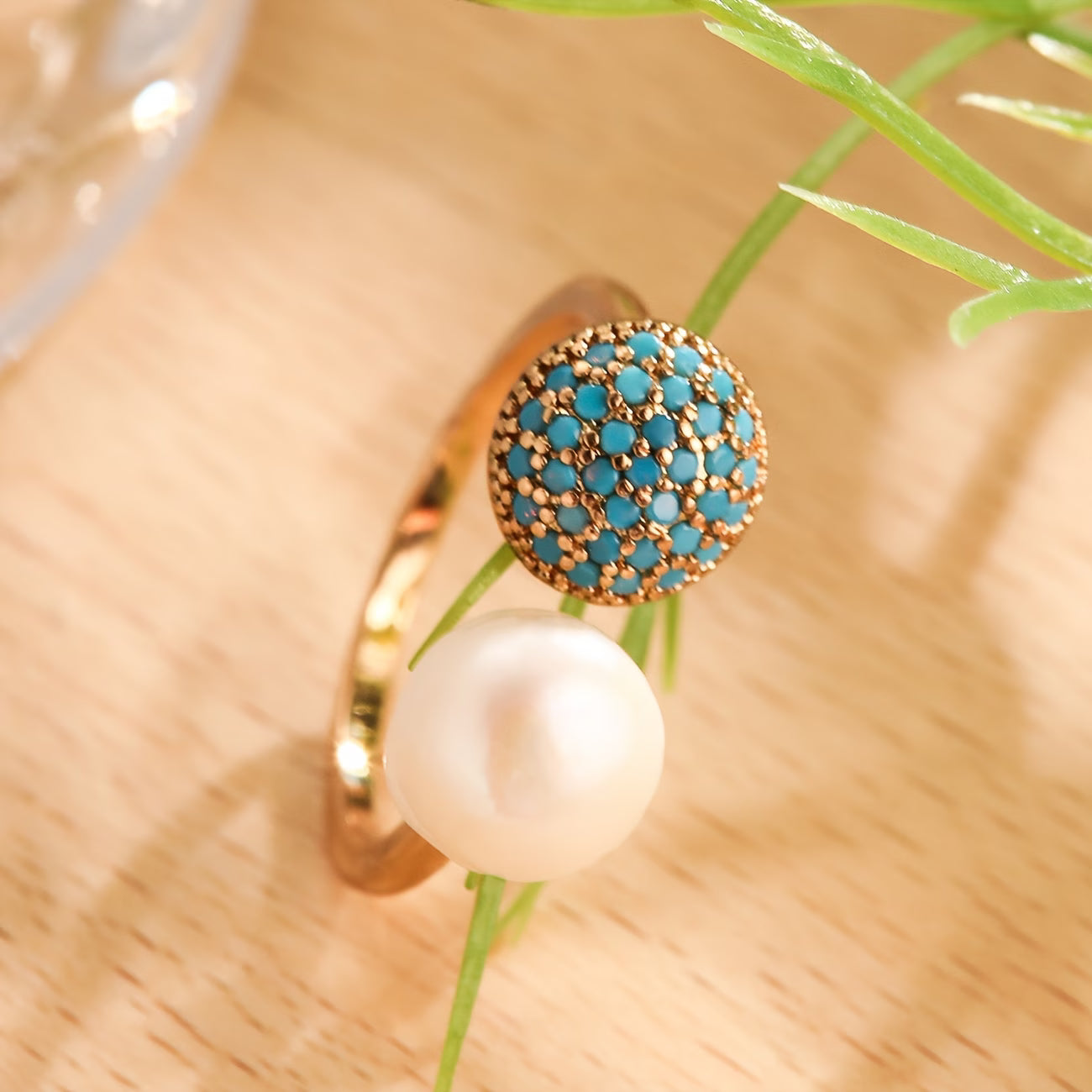 Anillo de Perla y Turquesa