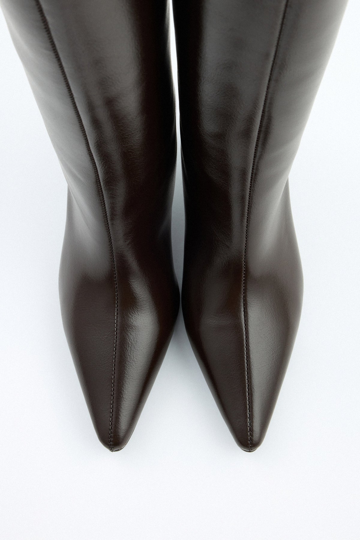 Mona | Botas de Cuero hasta la Rodilla - Café Oscuro