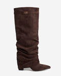 Lavista | Botas Slouchy de Ante hasta la Rodilla - Café Oscuro