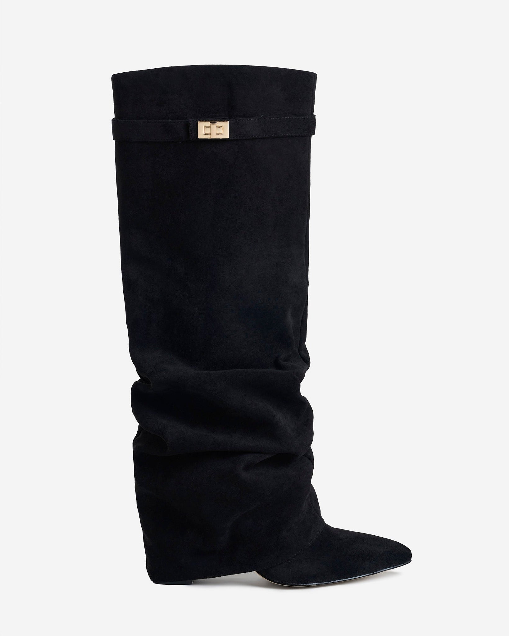 Lavista | Botas Slouchy de Ante hasta la Rodilla - Negro