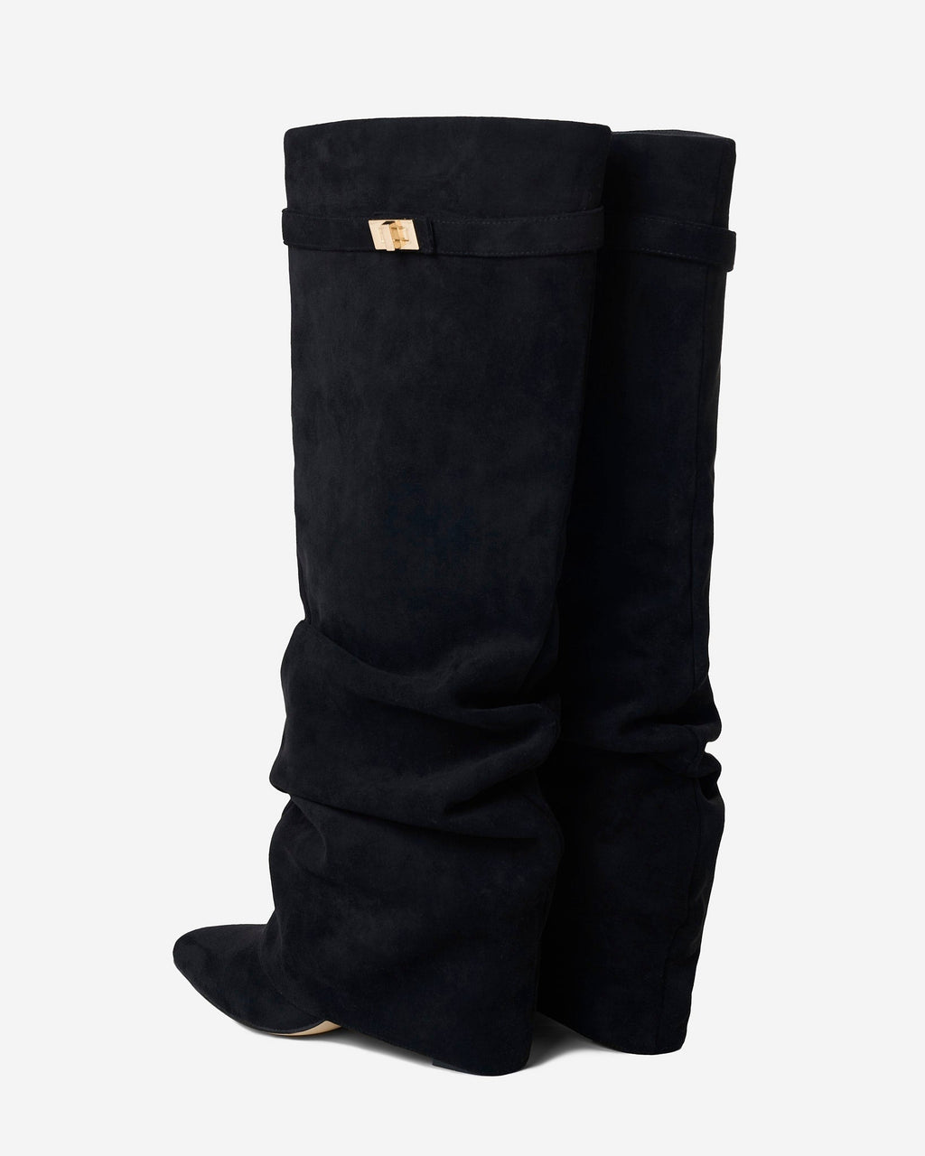 Lavista | Botas Slouchy de Ante hasta la Rodilla - Negro