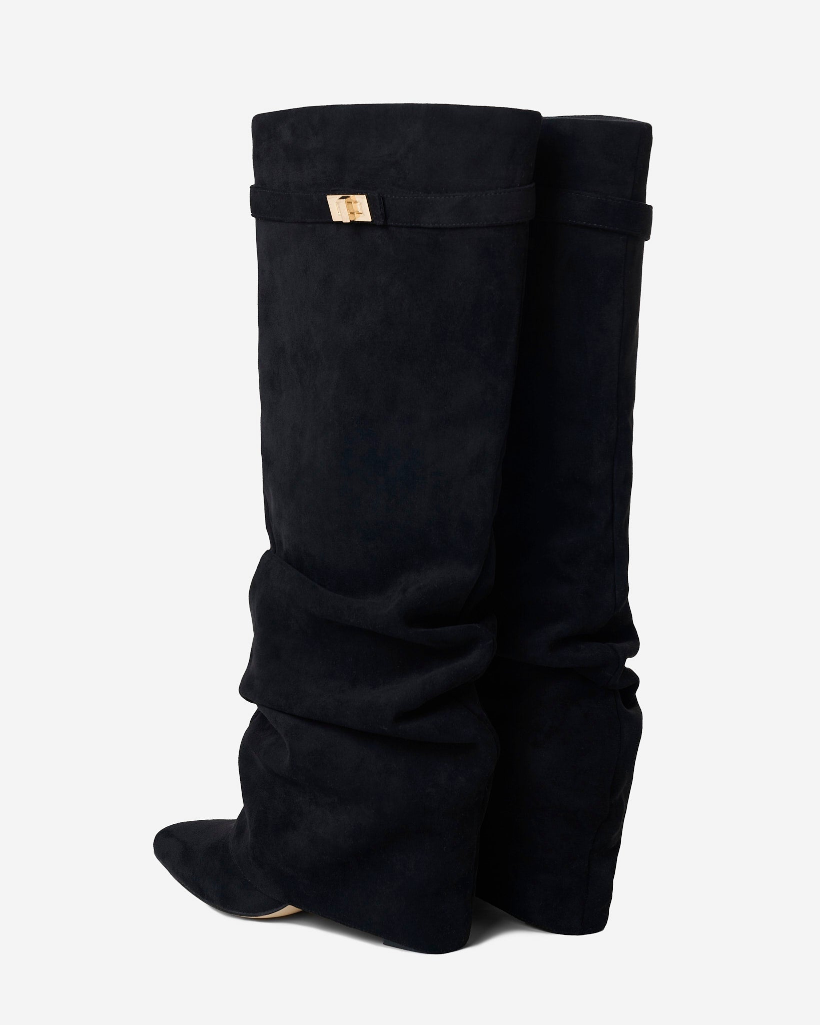 Lavista | Botas Slouchy de Ante hasta la Rodilla - Negro