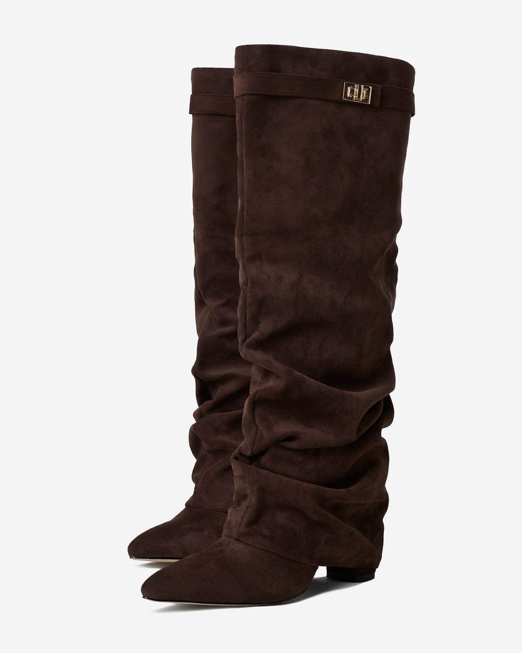 Lavista | Botas Slouchy de Ante hasta la Rodilla - Café Oscuro