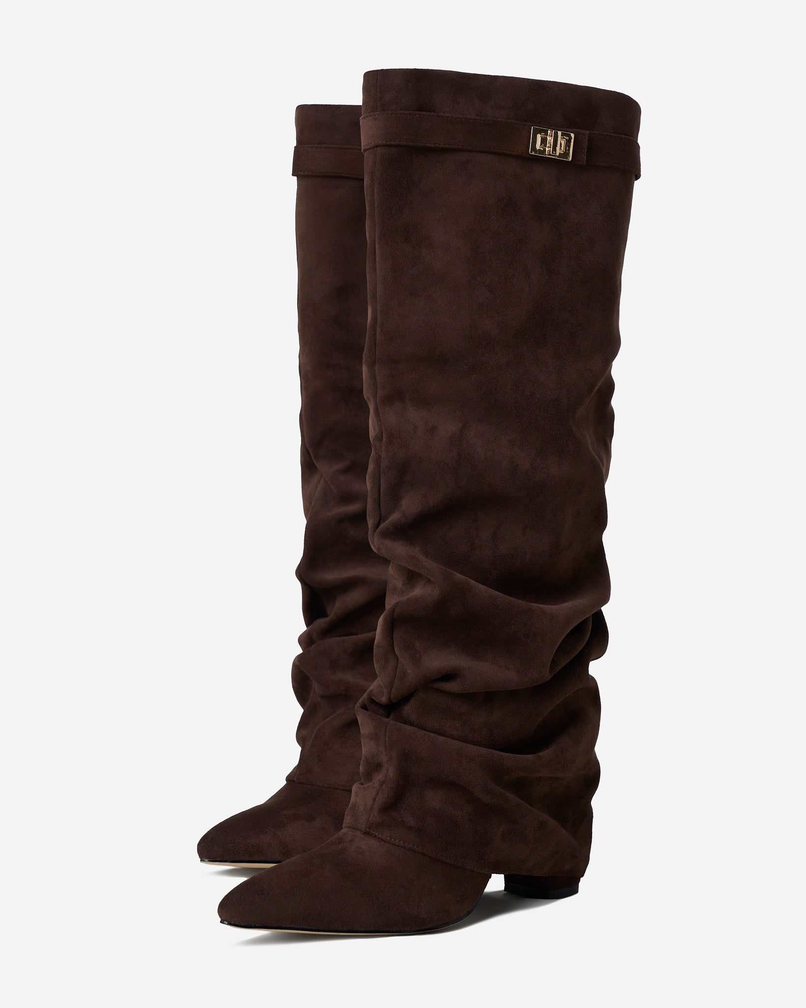Lavista | Botas Slouchy de Ante hasta la Rodilla - Café Oscuro