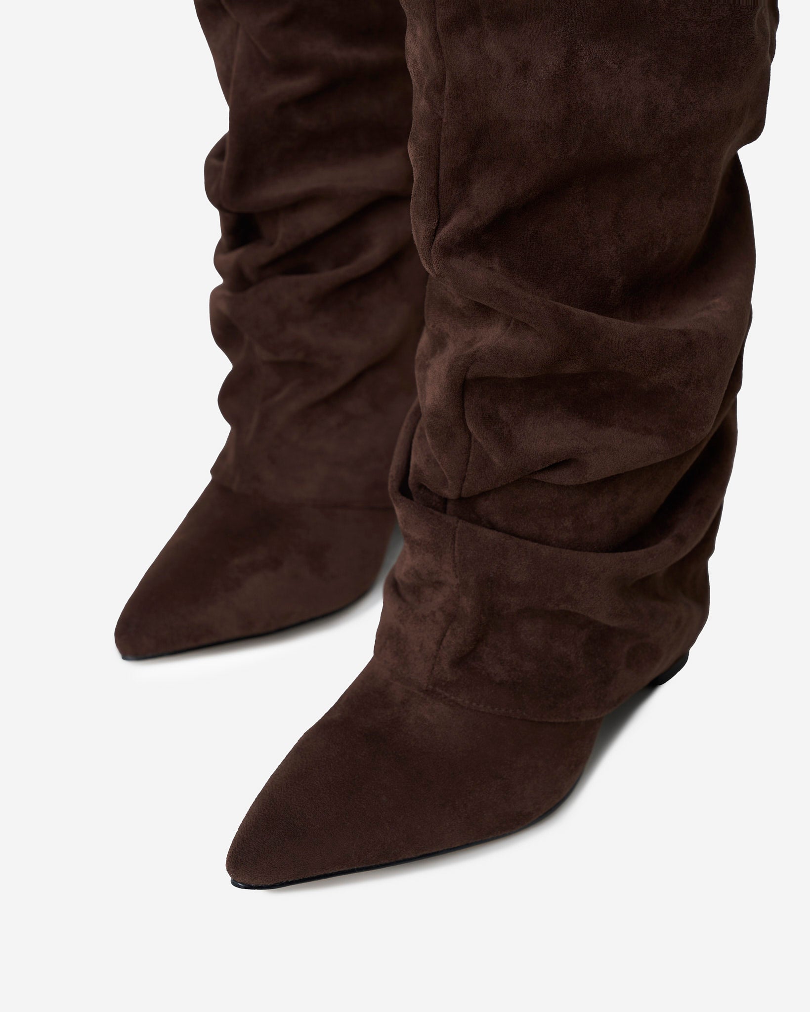 Lavista | Botas Slouchy de Ante hasta la Rodilla - Café Oscuro