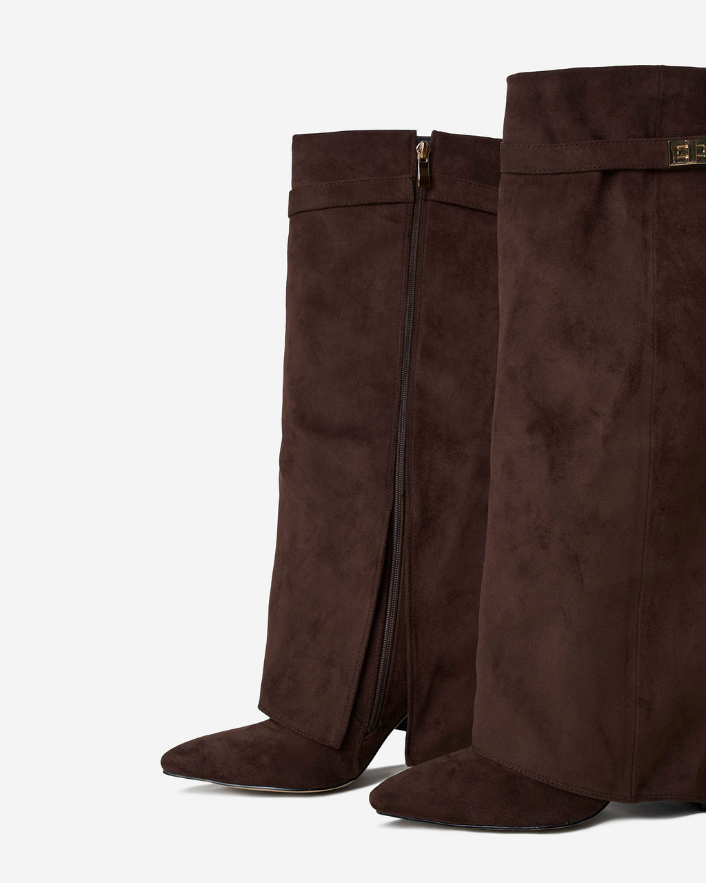 Lavista | Botas de Ante hasta la Rodilla - Café Oscuro