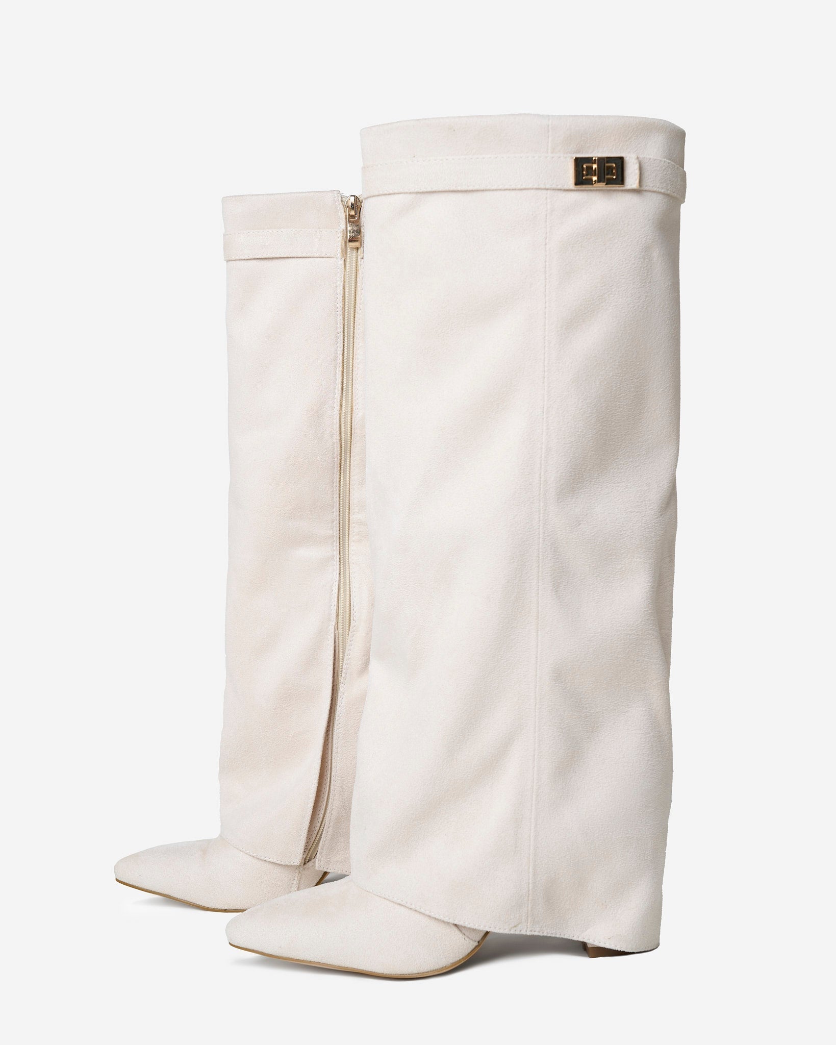 Lavista | Botas de Ante hasta la Rodilla - Crema