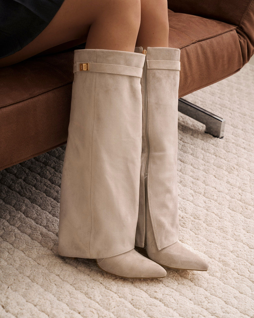 Lavista | Botas de Ante hasta la Rodilla - Taupe