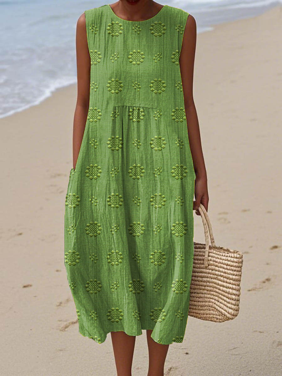Beatrice - Elegante Vestido sin Mangas con Bolsillos