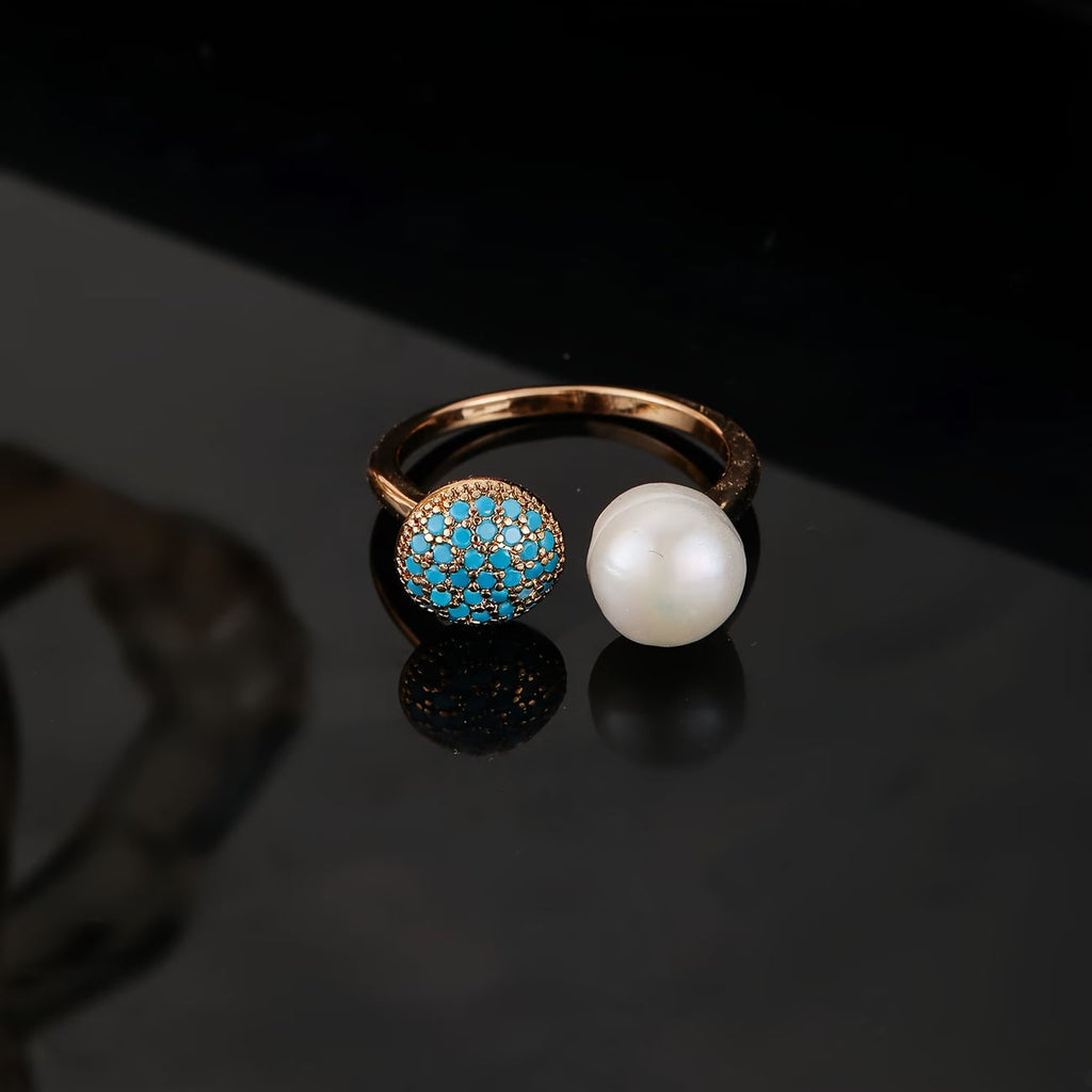 Anillo de Perla y Turquesa