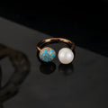 Anillo de Perla y Turquesa