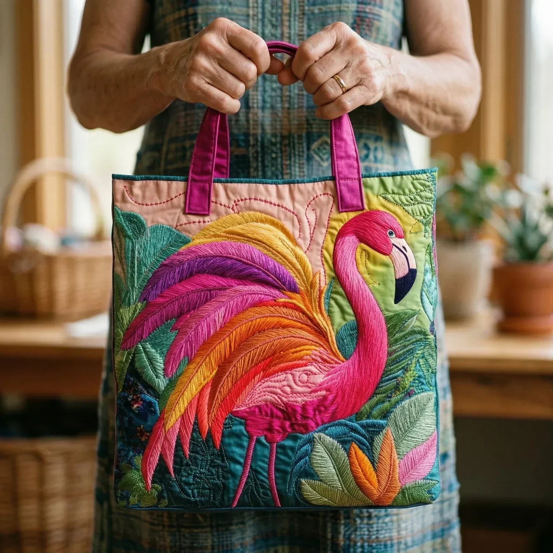 Bolso Artesanal | Flamenco y Arcoíris