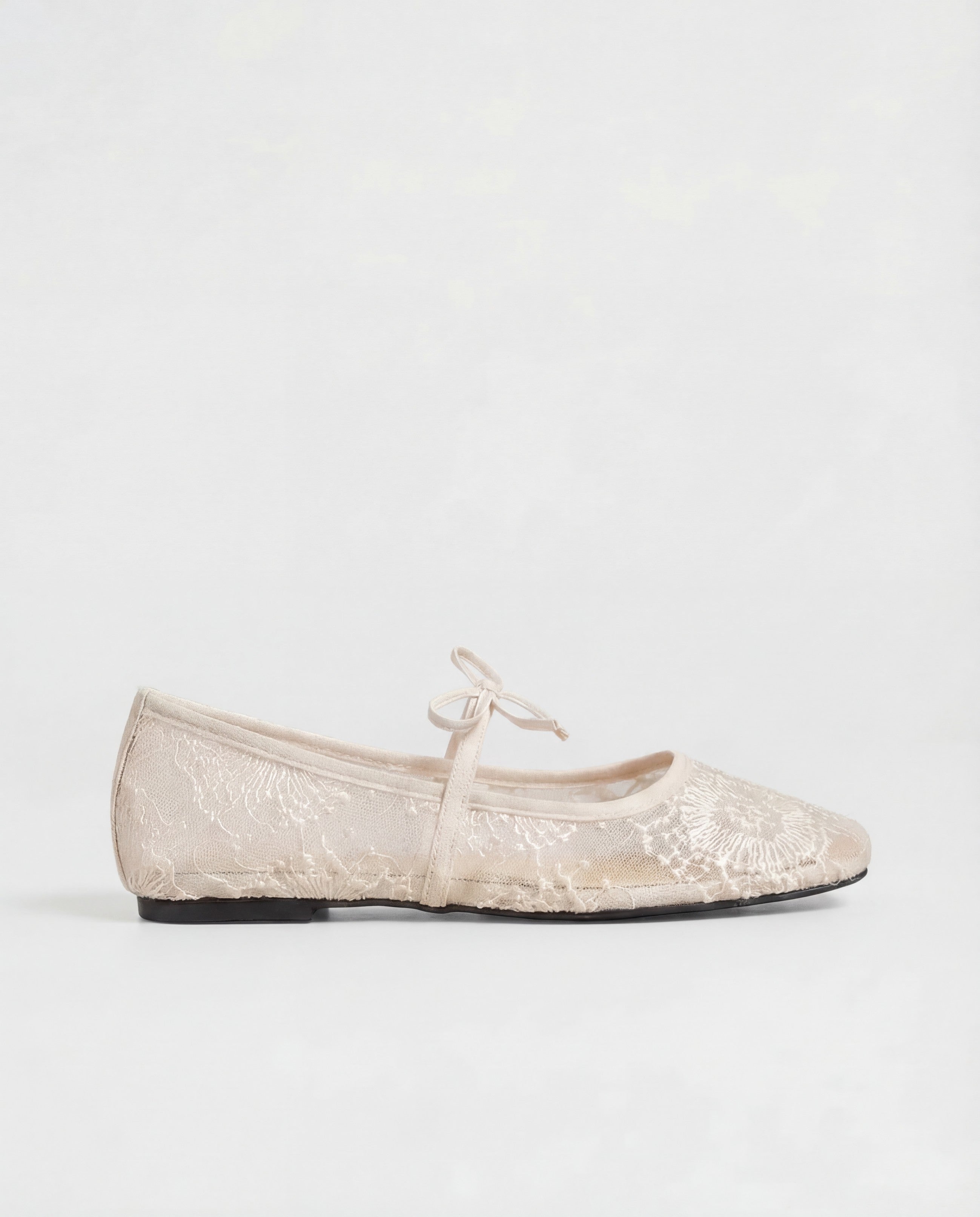 Bailarina Plana de Encaje - Blanca