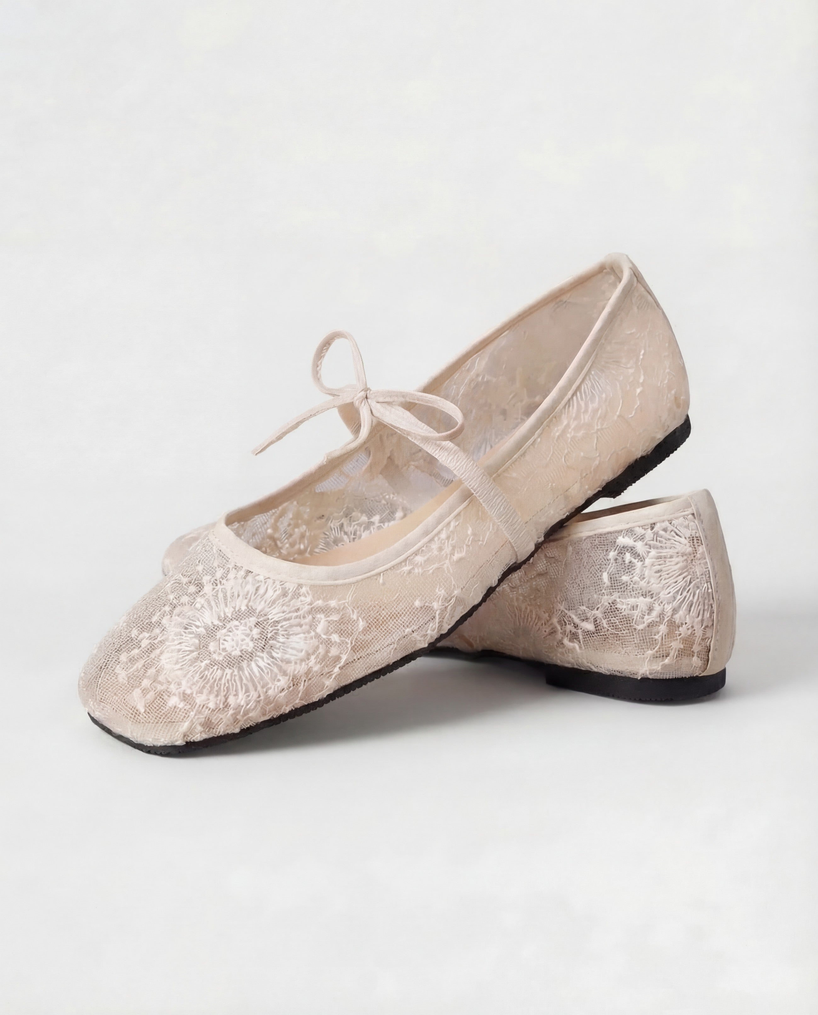 Bailarina Plana de Encaje - Blanca