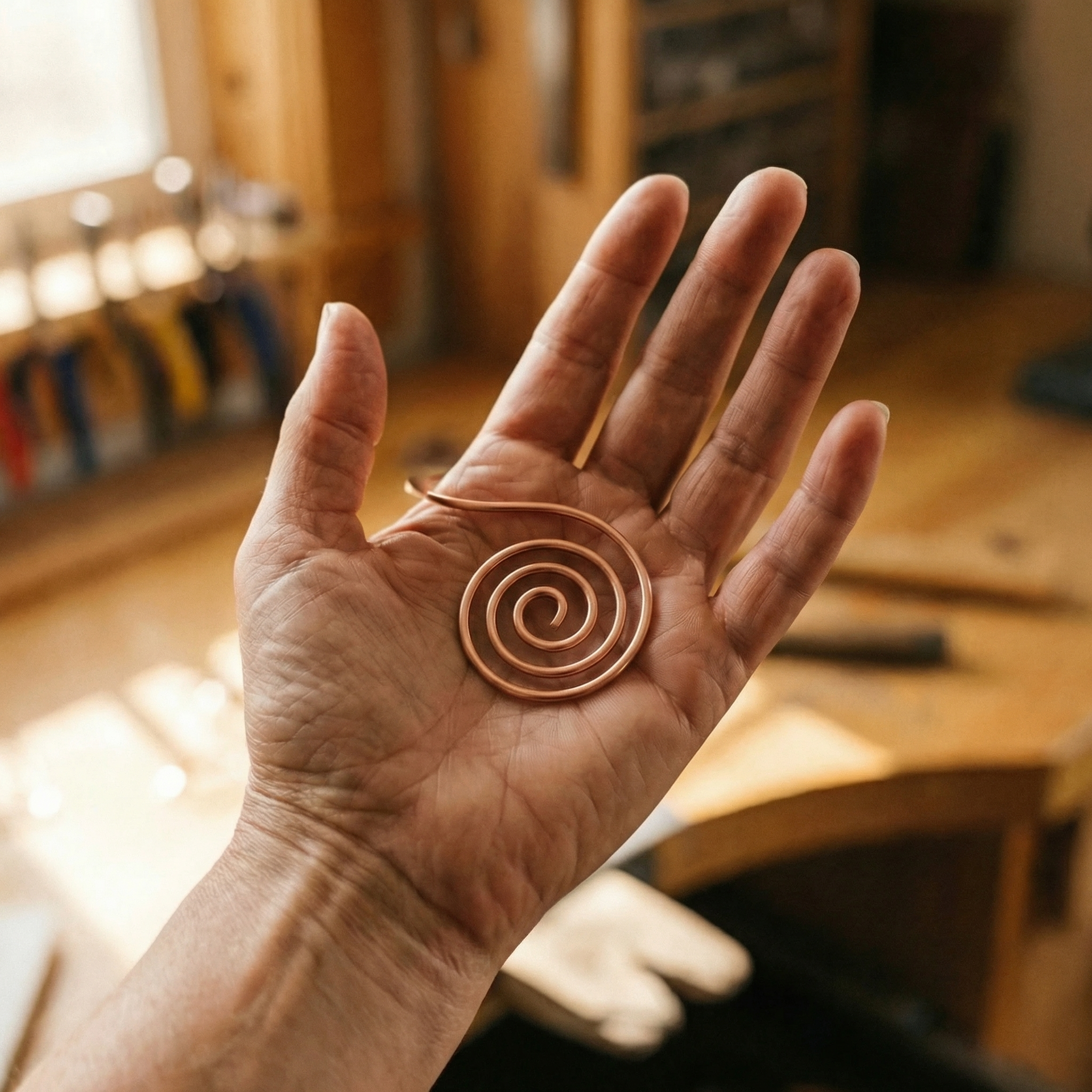 Espiral de Mano de Cobre Ember's Flow