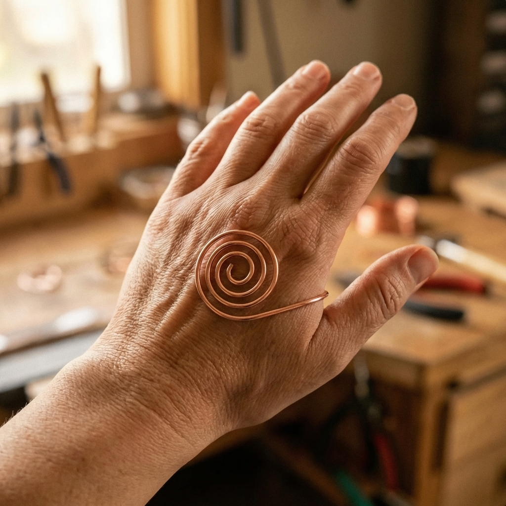 Espiral de Mano de Cobre Ember's Flow