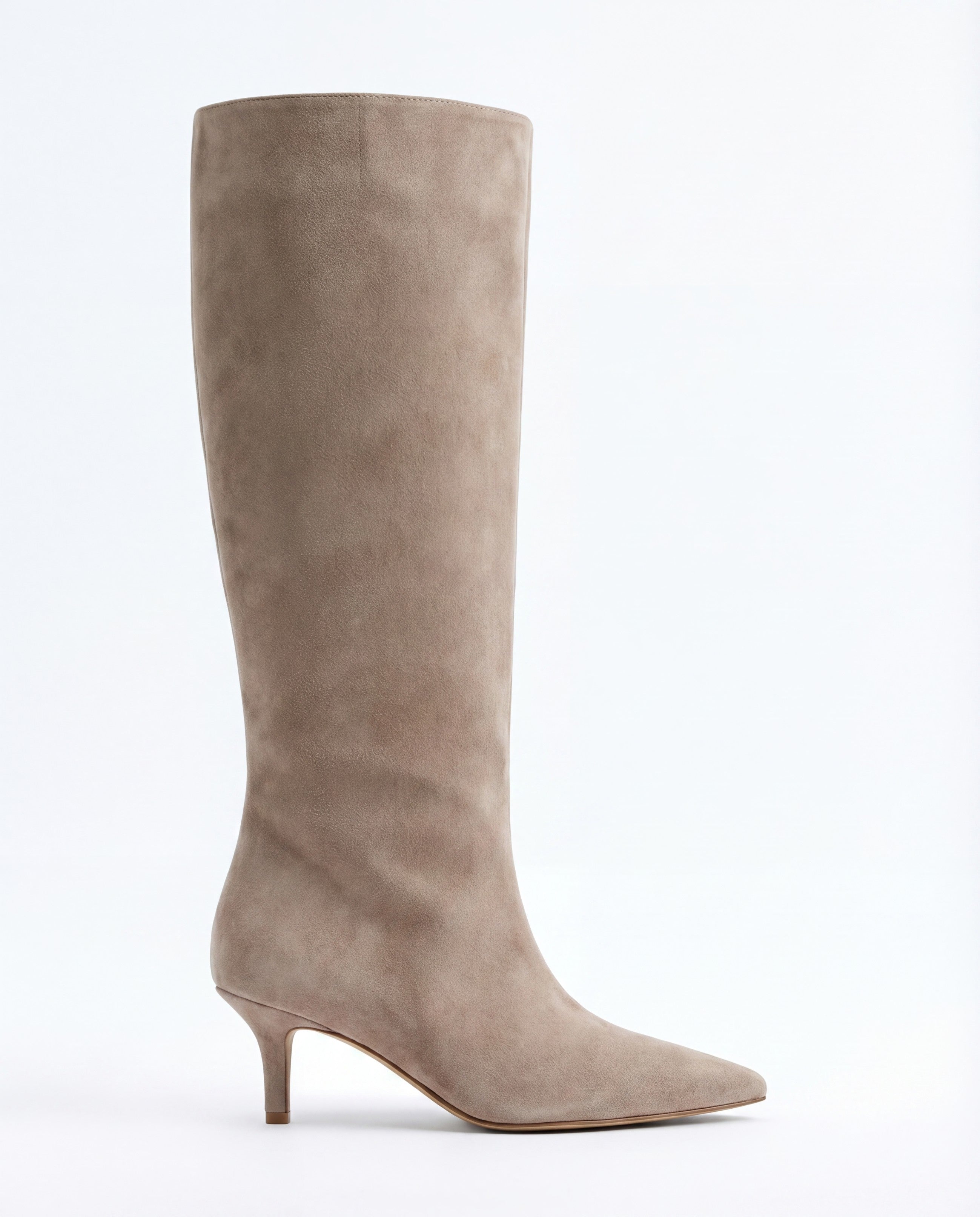 Mona | Botas de Ante hasta la Rodilla - Beige