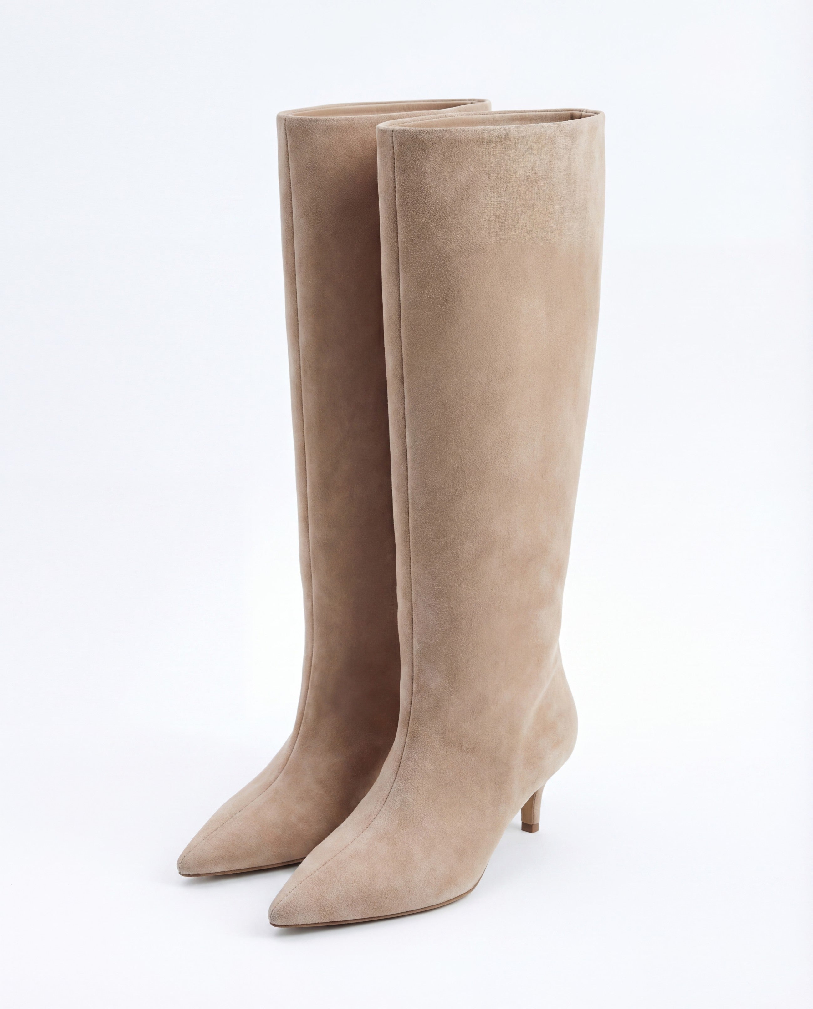 Mona | Botas de Ante hasta la Rodilla - Beige