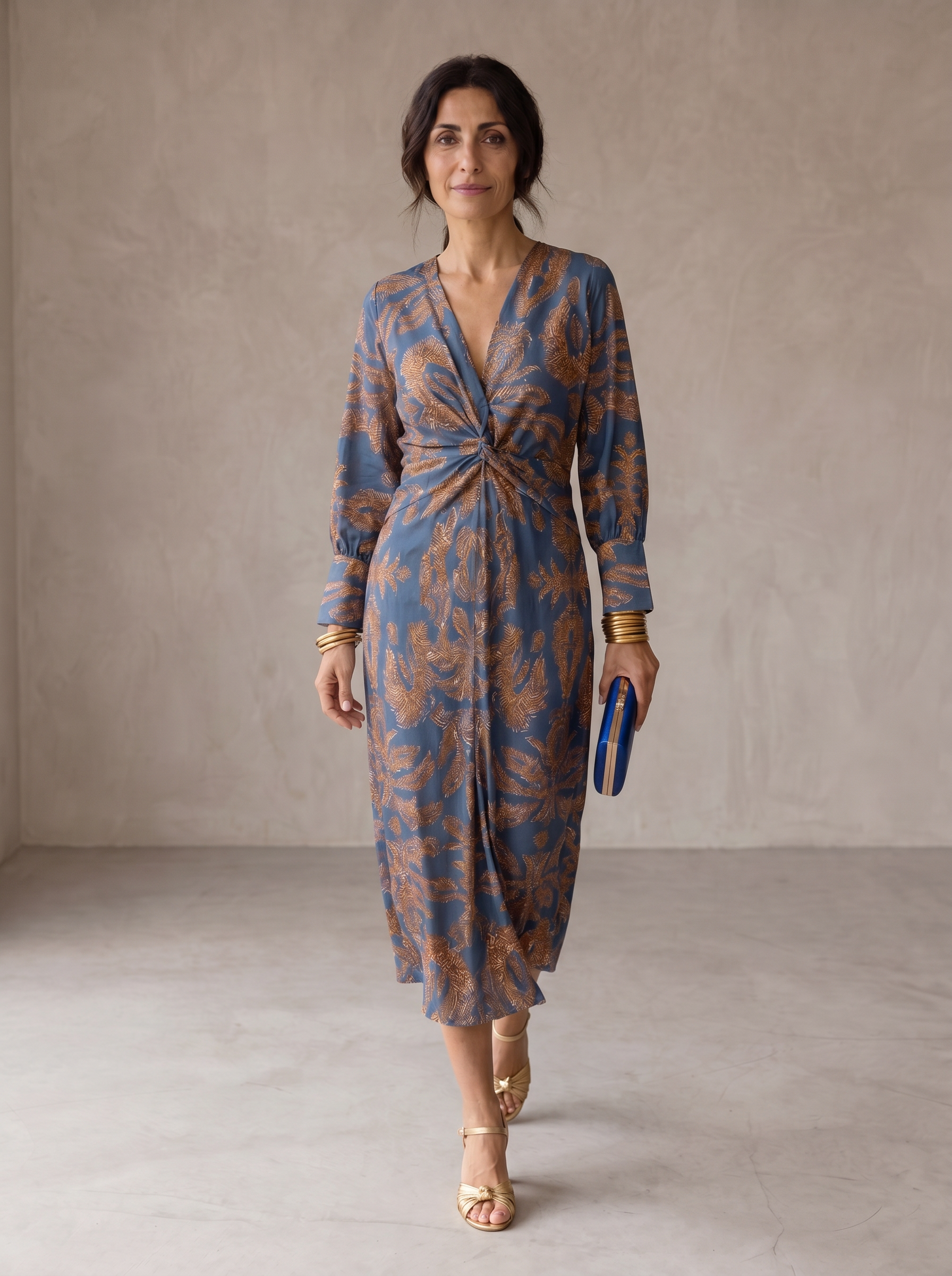 Celeste | Vestido Midi Elegante con Estampado Floral