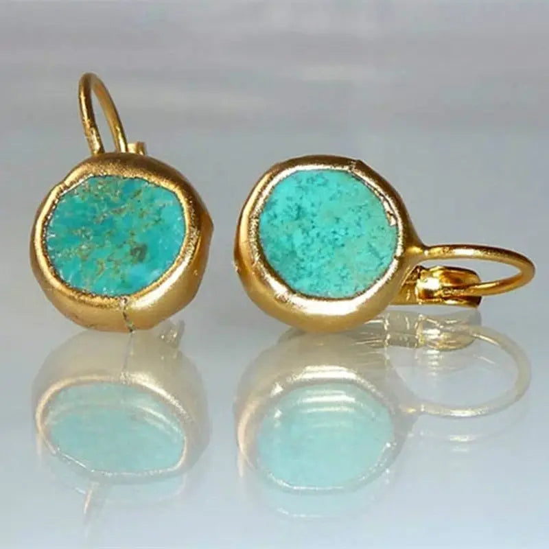 Aretes Seductores de Turquesa y Oro