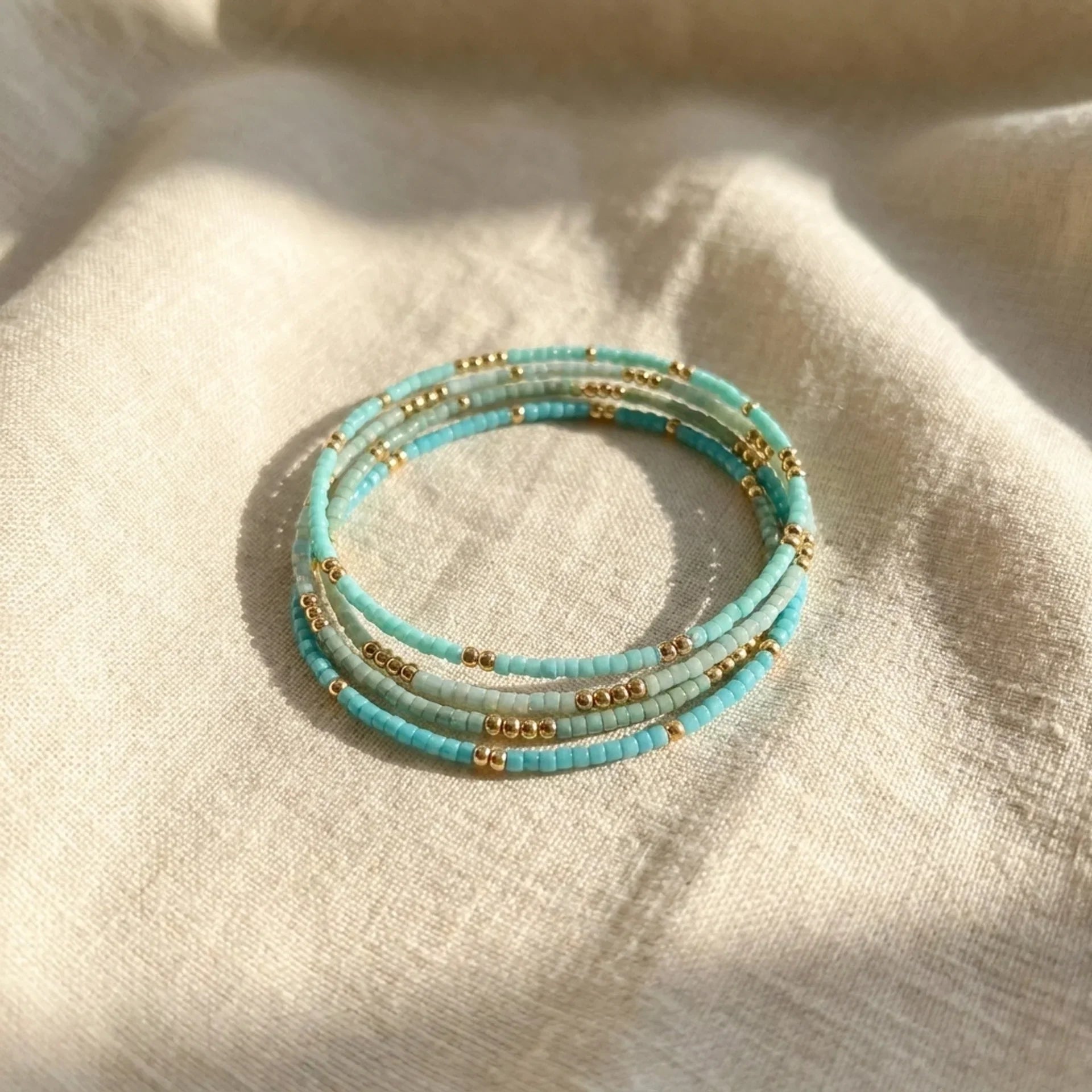 Set de Pulseras de Cuentas de Turquesa