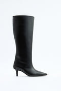 Mona | Botas de Cuero hasta la Rodilla - Negro