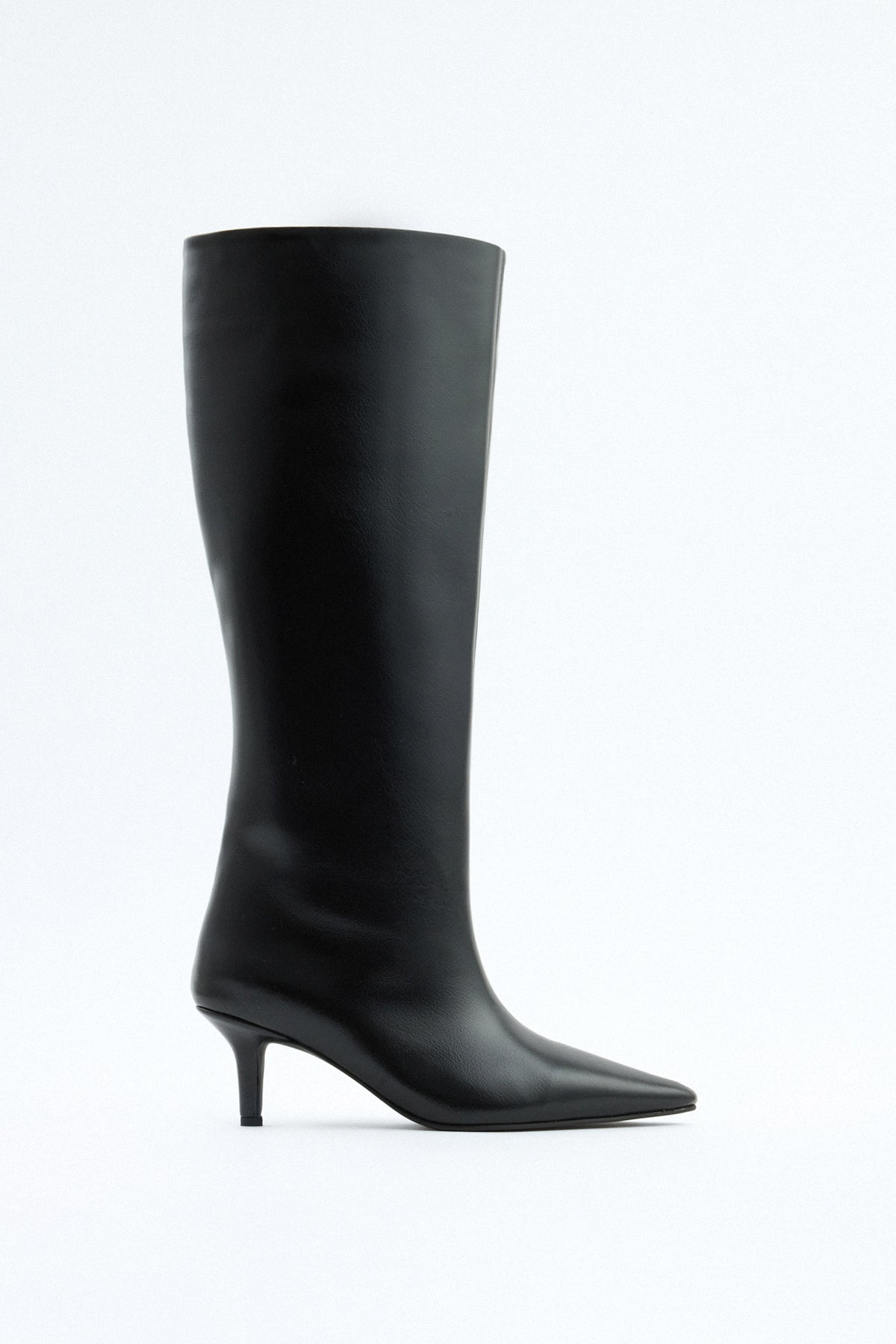 Mona | Botas de Cuero hasta la Rodilla - Negro