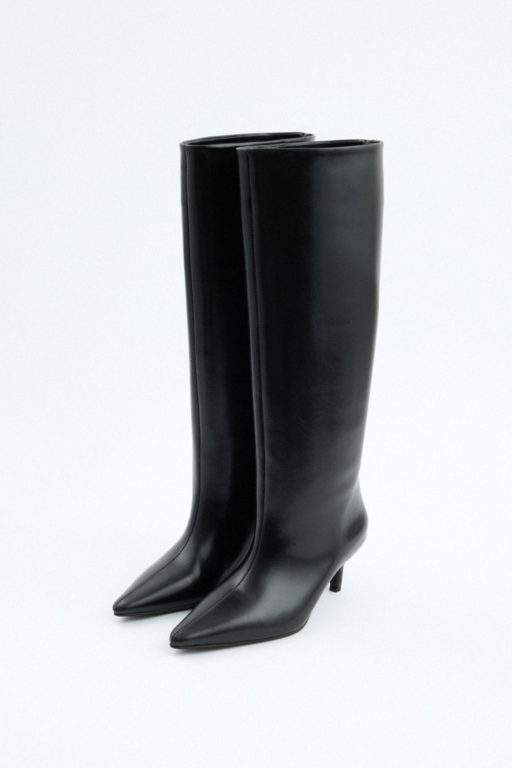 Mona | Botas de Cuero hasta la Rodilla - Negro