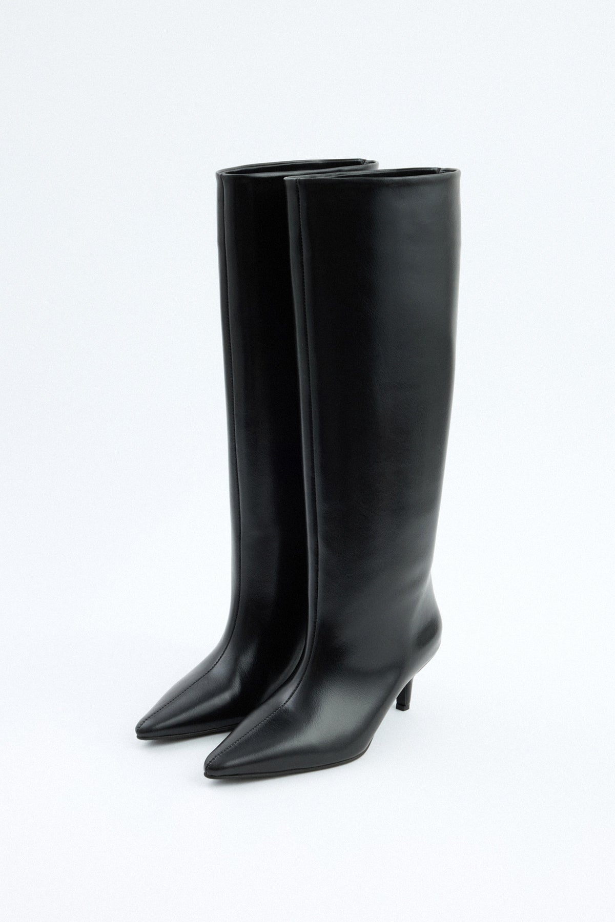 Mona | Botas de Cuero hasta la Rodilla - Negro