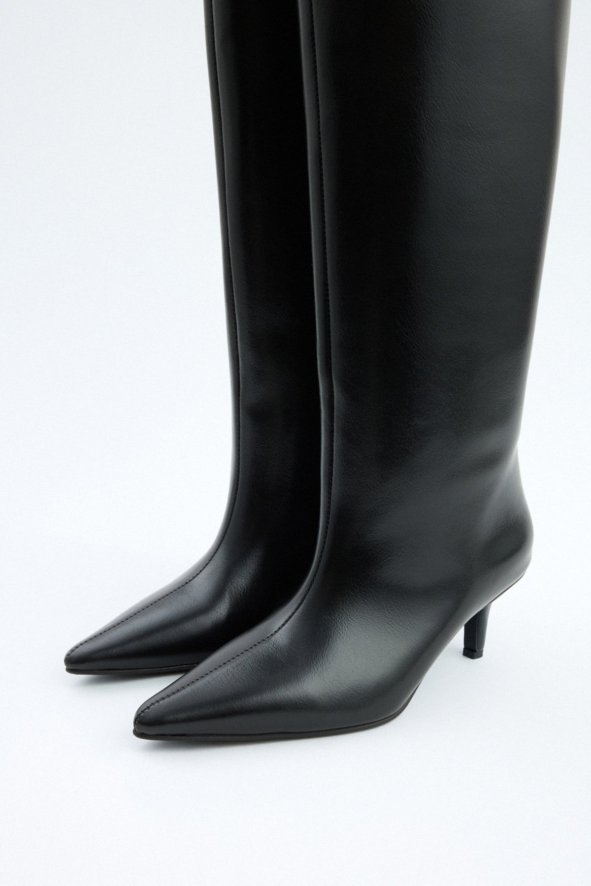 Mona | Botas de Cuero hasta la Rodilla - Negro